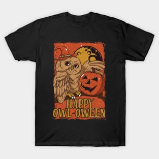 Vintage Halloween Owl T-Shirt